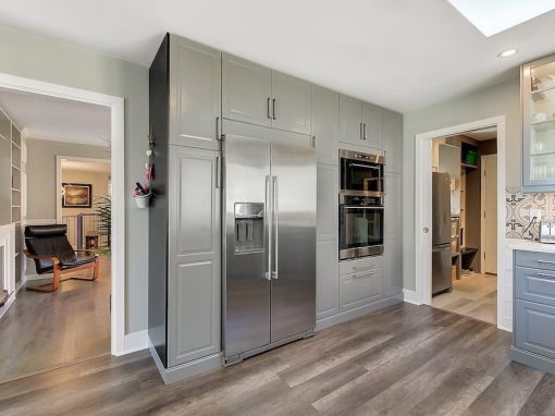 Horizon Drive white and blue kitchen