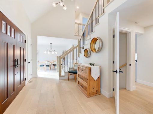 Alberta front entrance with wood doors