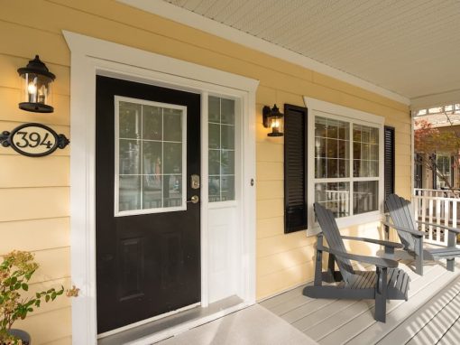 McCarren front porch yellow siding