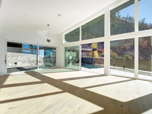 Beacon Hill living room patio doors to deck