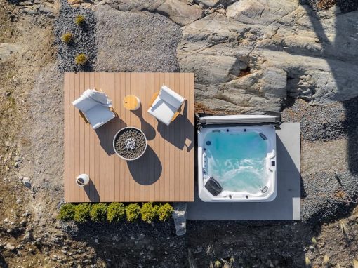 Beacon Hill aerial photo of hot tub and deck