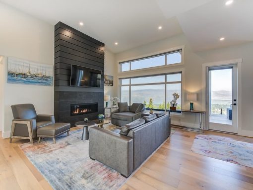 Lakecrest large black fireplace