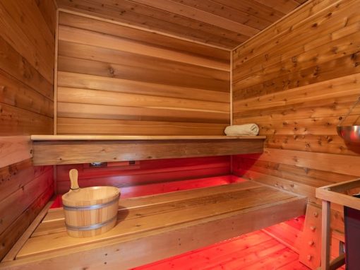 Okanagan sauna with red light