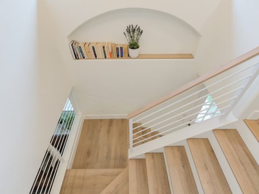 Springfield metal staircase with books